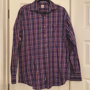 Peter Millar Men’s Large Dress Shirt Plaid EUC